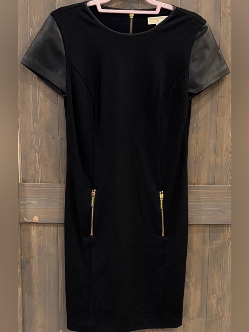 ⭐️5/$20Michael Kors Black Mini Dress with Leather Accents